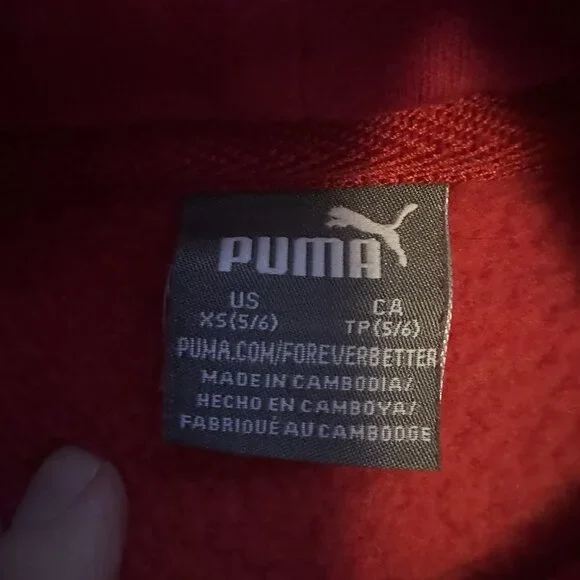 Puma Sweatshirt And Pants Set Boys Size XS (5/6) Red Hoodie & Black Joggers - Picture 7 of 11